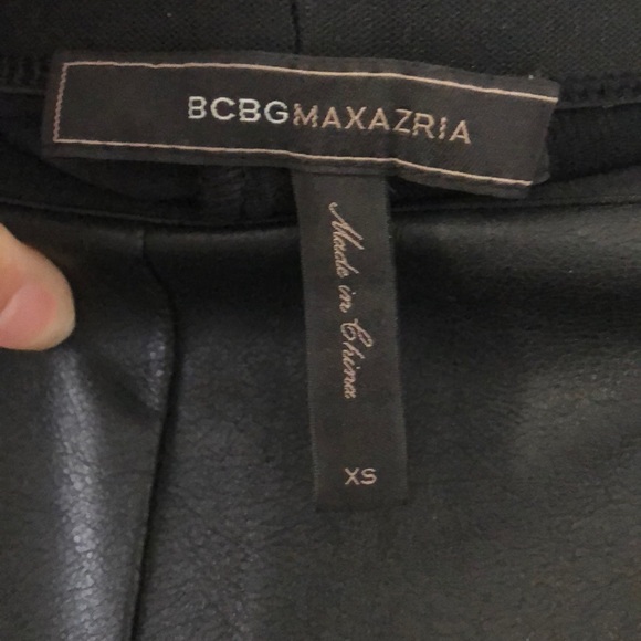 BCBG Max Azria Faux Leather Panel Leggings - Picture 3 of 4